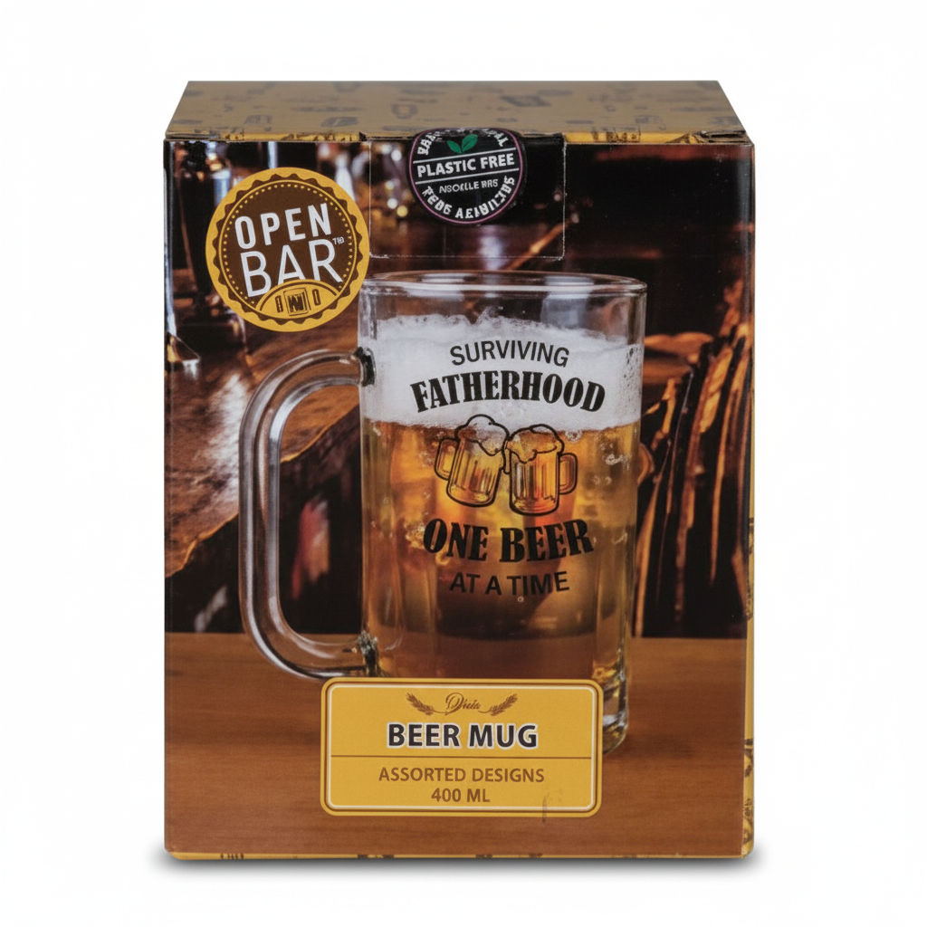 Dad's Beer Mug with Assorted Designs (400 ml)