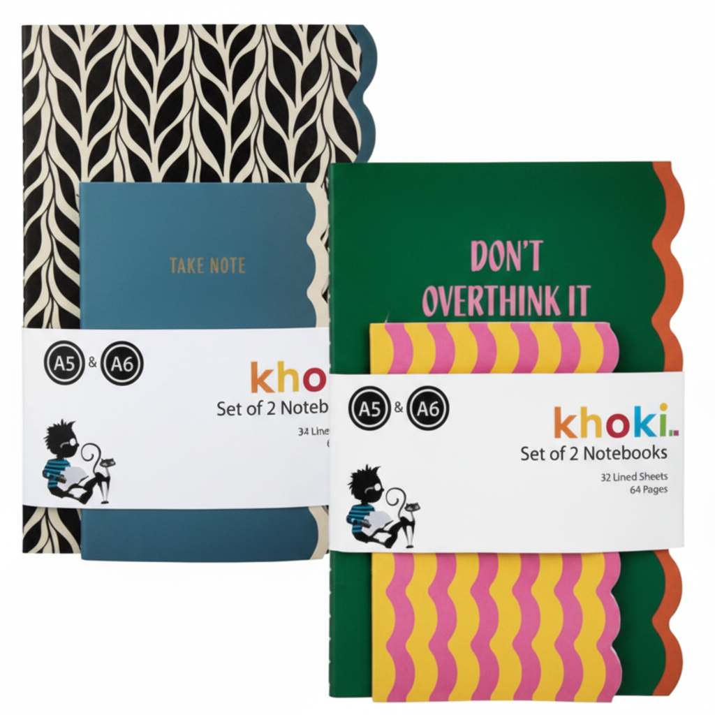 Assorted Novelty Notebook Set Of 2 Patterned