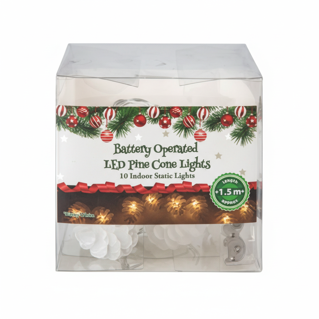 Pinecone Christmas Lights Battery Operated 10 LED 5 mMeter