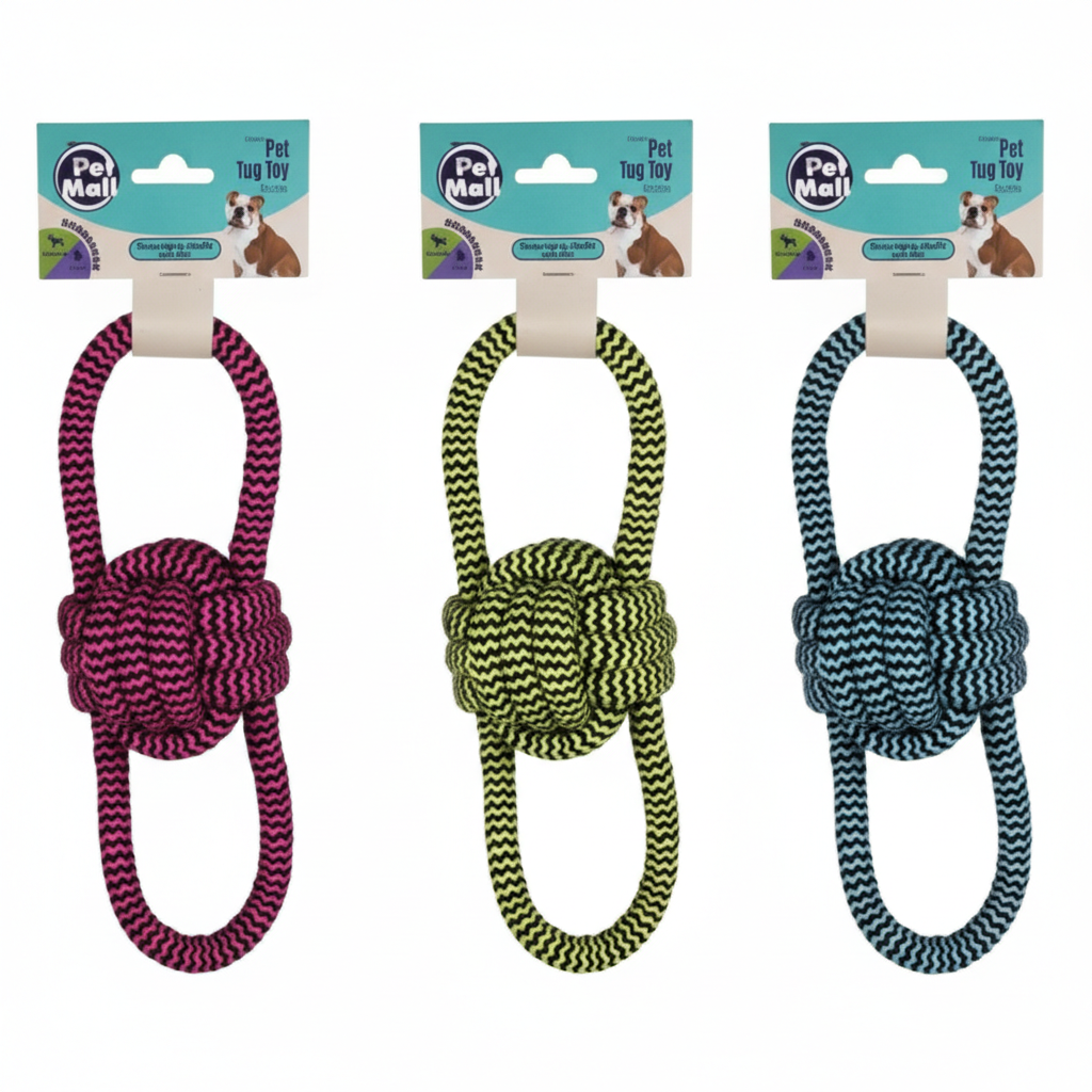 Pet Dog Tug Toy String Double Loop 24x9 cm