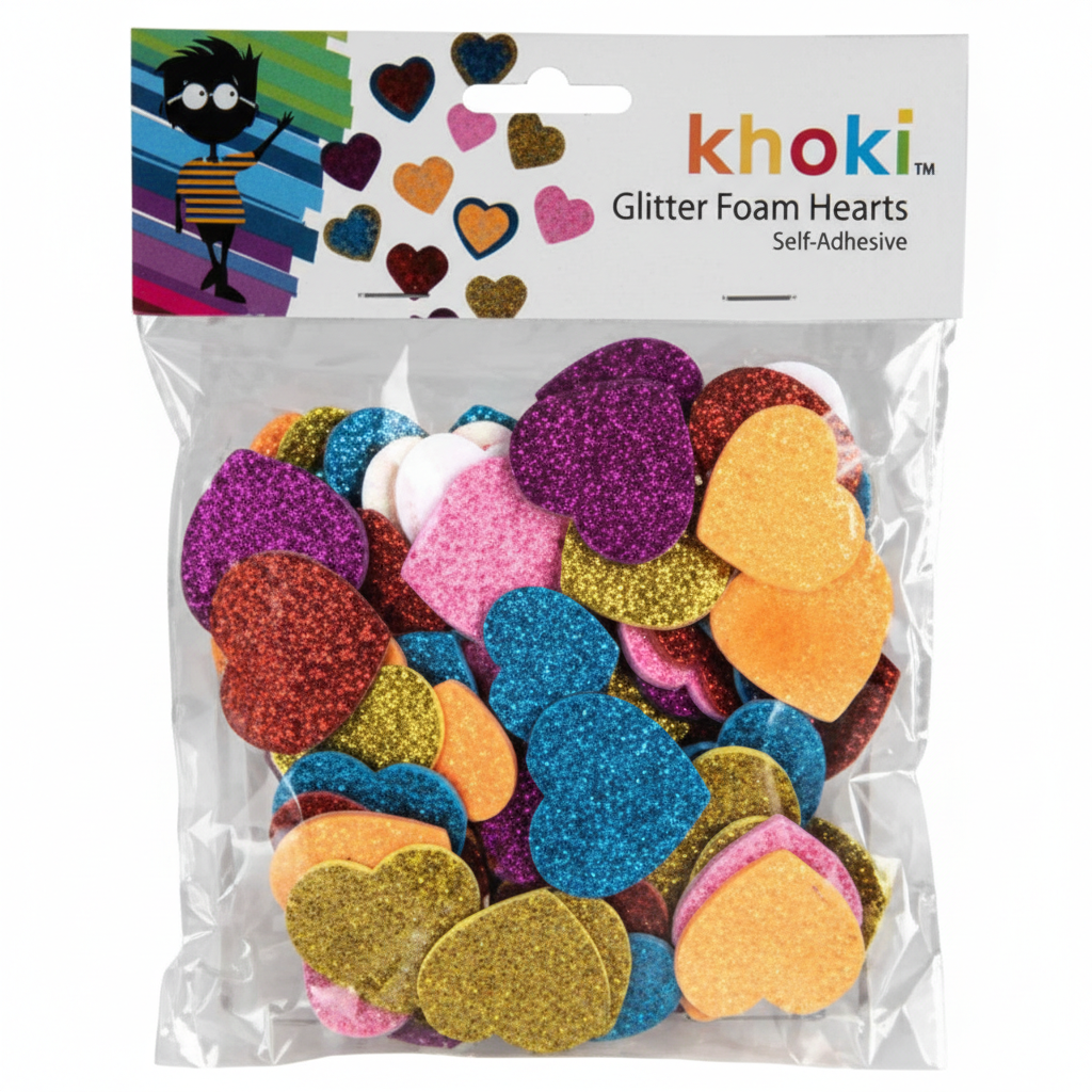 Arts & Craft Foam Glitter Hearts