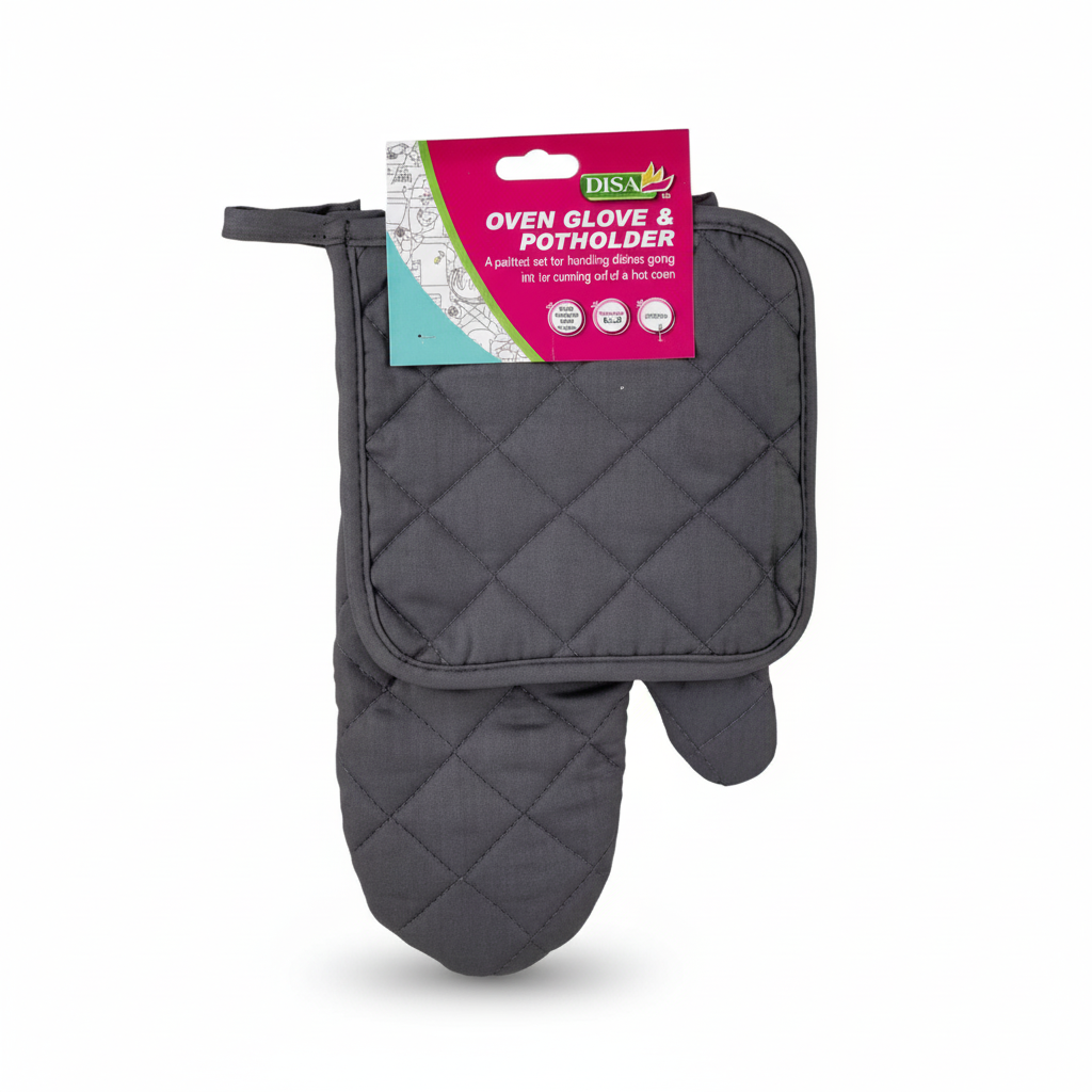 Potholder and Oven Glove Cotton Set - 2 Piece
