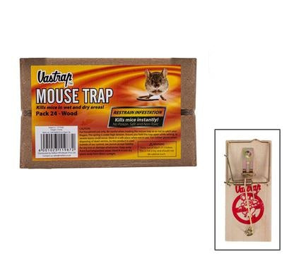 Vastrap Mouse Trap Wooden - Pack of 24