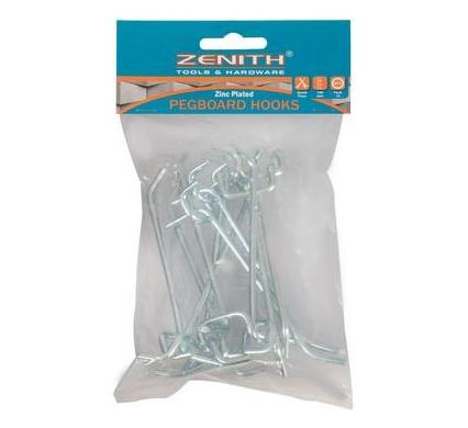 Pegboard Hooks Single Prong - 100mm - 10 Piece