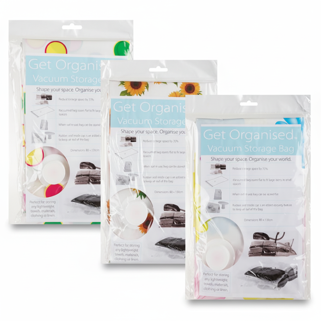 Storage Bags with Vacuum Seal and Assorted Designs (80x130 cm)