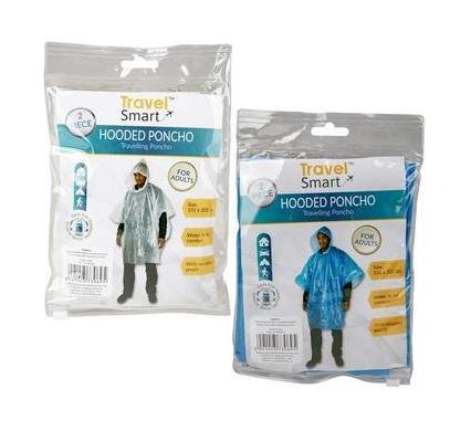 Plastic Poncho with Hood - Twin Pack - 132cm x 203cm