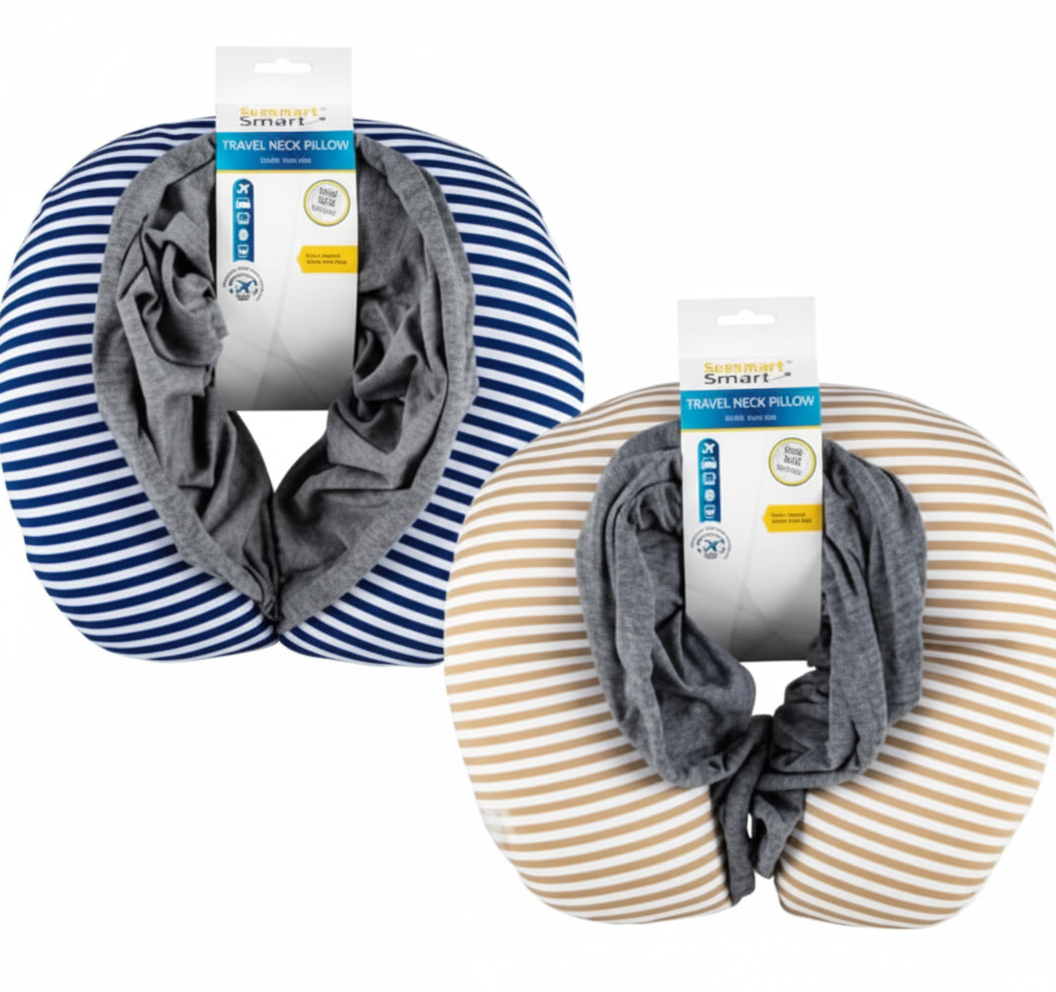 Travel Neck Pillow with Hood (Various Colours)