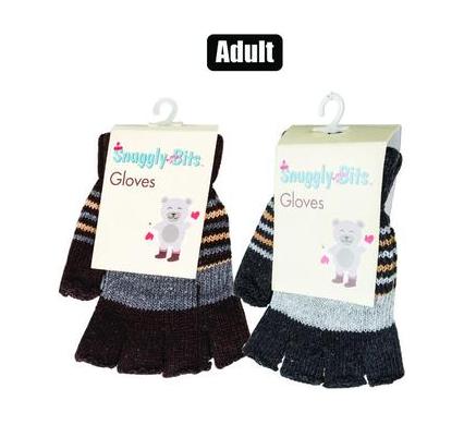 Gloves Adult Acrylic Knit - 5 Open Fingers