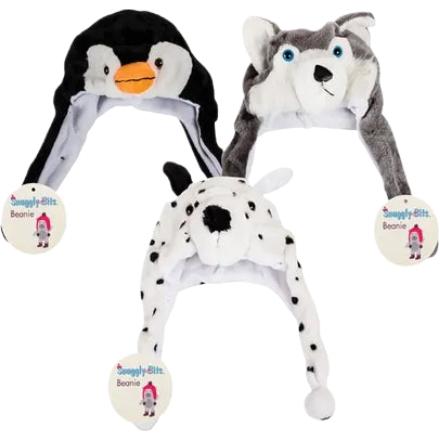 Beanie Kids Animal with Earflaps and Tie-Knot