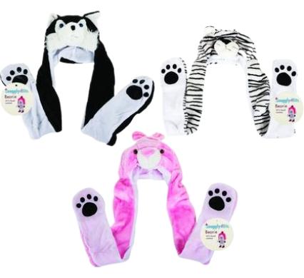 Beanie Kids Animal Hat with Earflaps and Hand Pockets