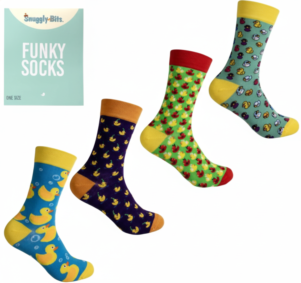 Unisex Socks with Duck Designs - Pack of 4
