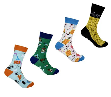 Socks Unisex Travel Design - Pack of 4