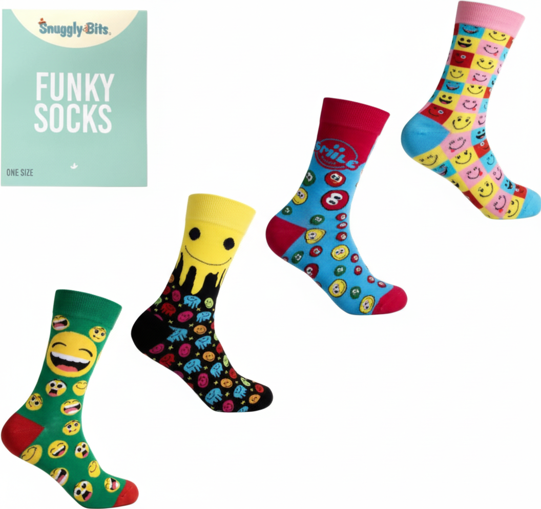 Unisex Socks with Icon Designs (Pack of 4)