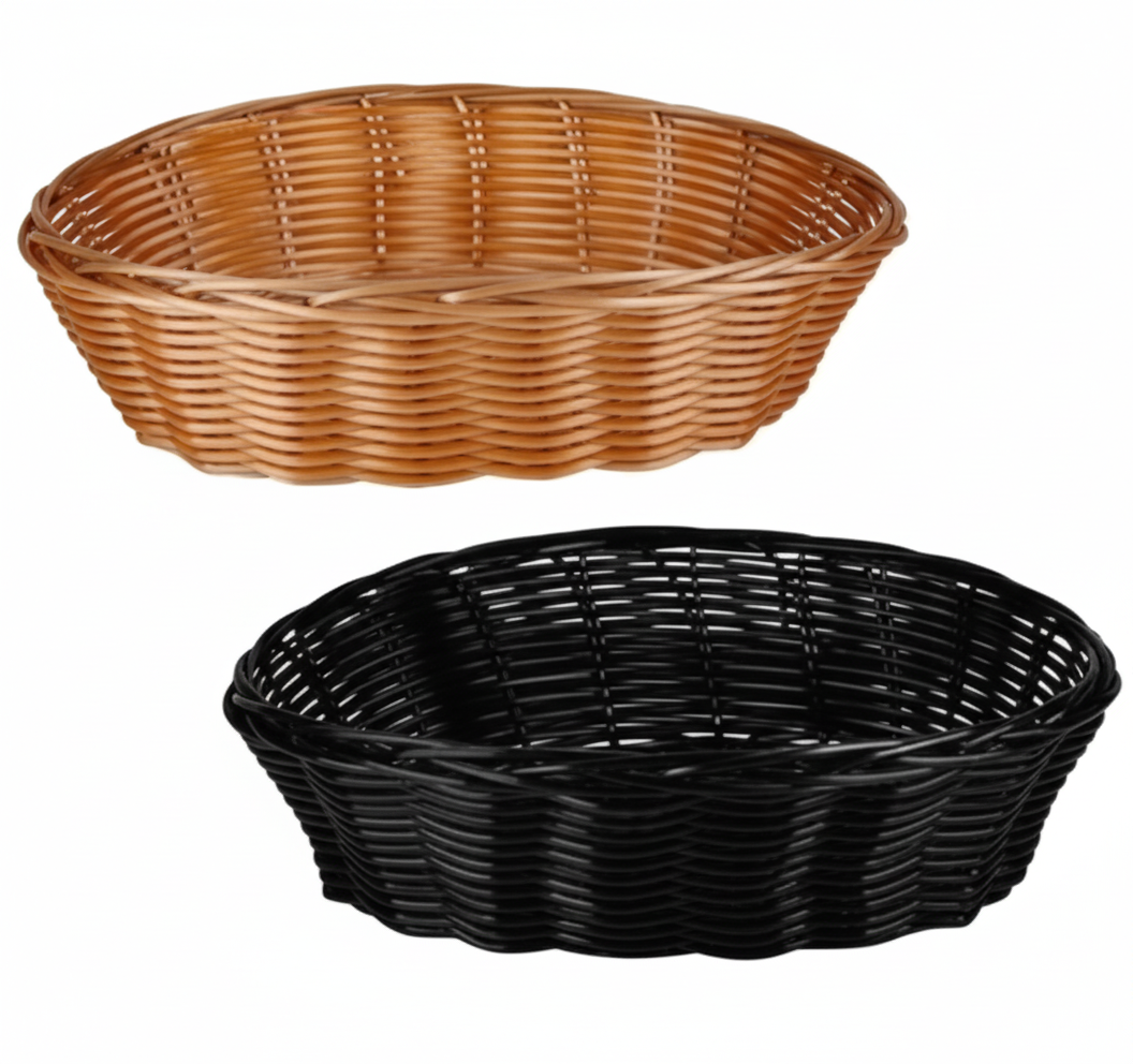 Woven Plastic Basket in Various Colours (23 x 15 x 6 cm)