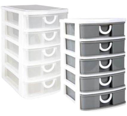 Storage Unit - 5 Drawers - 19 x 13.5 x 24.5 cm