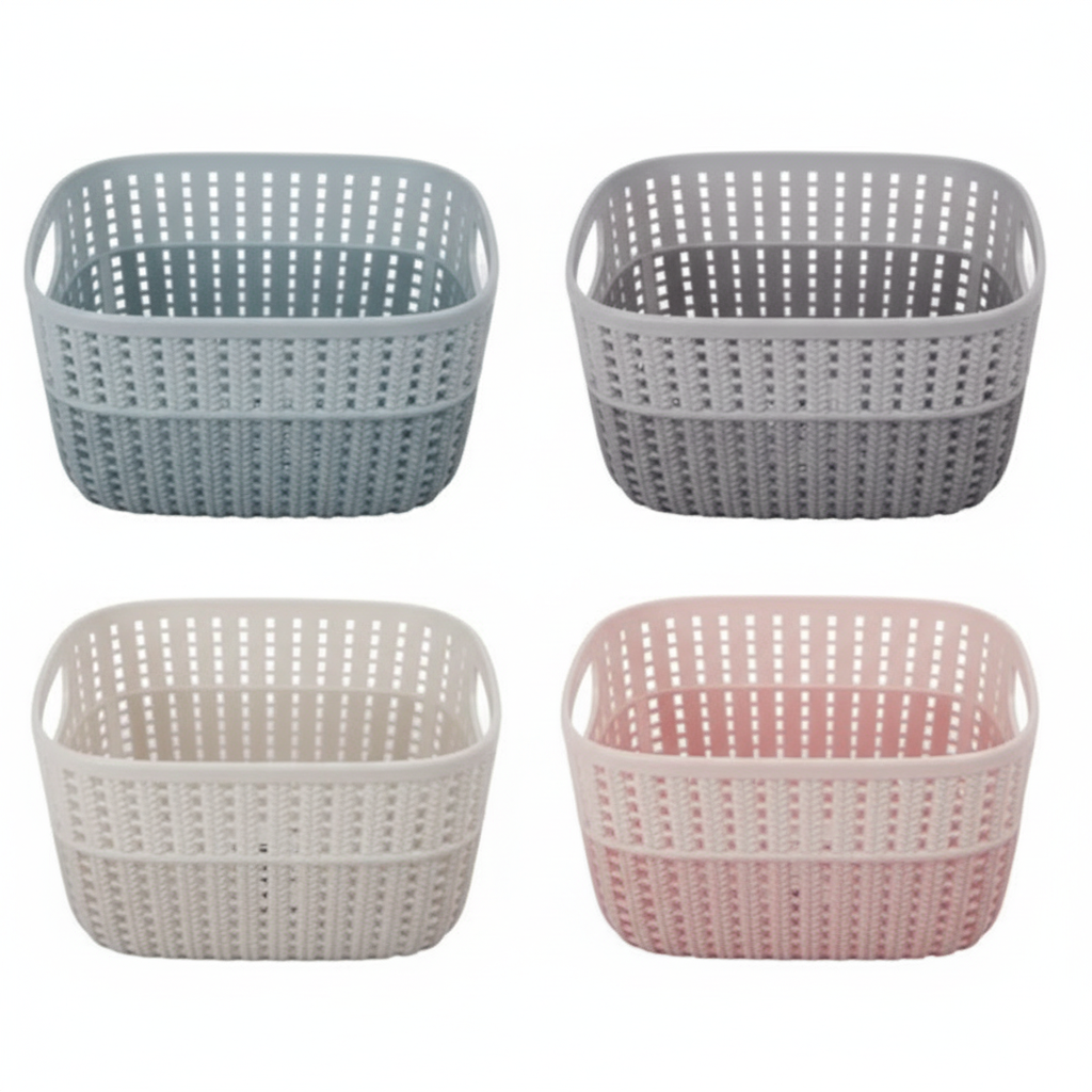 Plastic Storage Basket (23 cm x 18 cm x 12 cm)