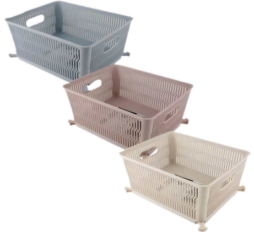 Basket Stackable Plastic - 5.8 Liter - 23cm x 28cm x 12cm - Various Colors