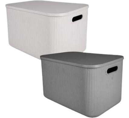 Storage Box with Shell Design and Lid - 21 L