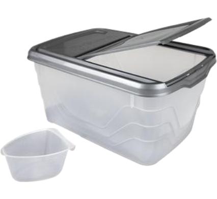 Storage Container with Flip Lid - 10 Litre - Silver