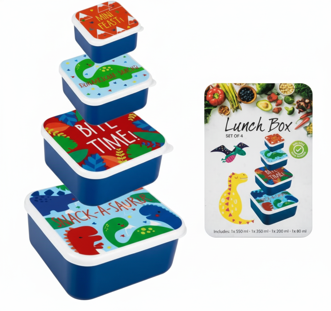 Lunch Box Plastic - 4 Pieces