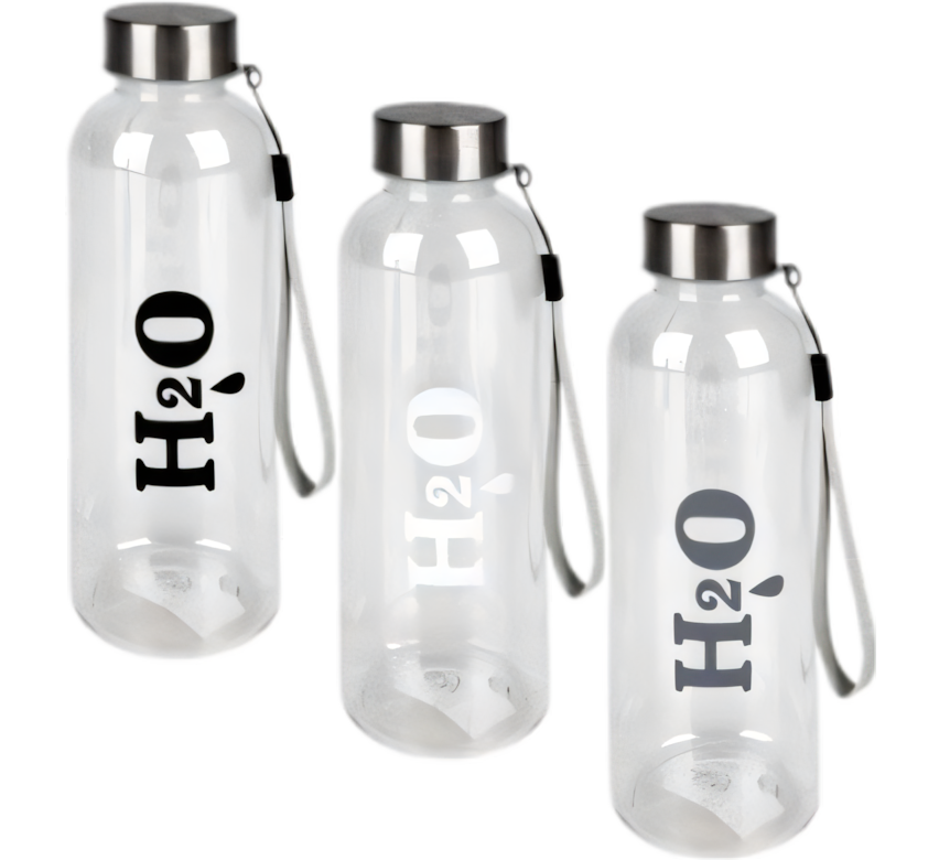 Water Bottle with H20 Screw Cap (500 ml) - Various Colours