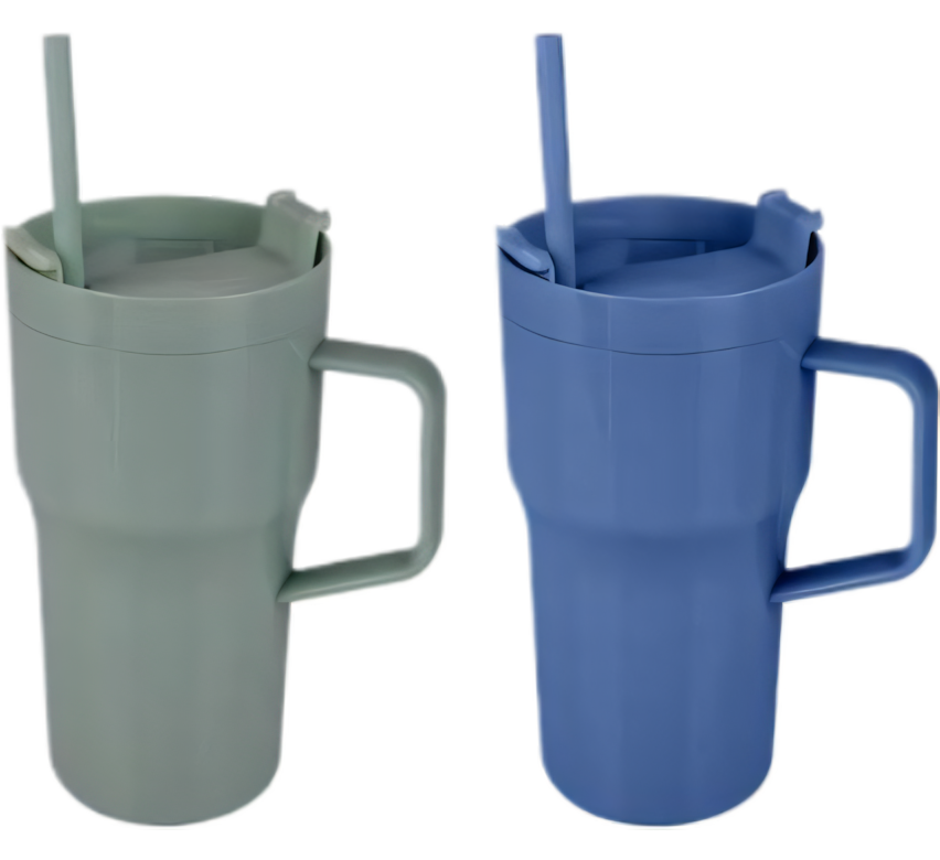 Pastel Polystyrene Tumbler With Straw (750 ml)
