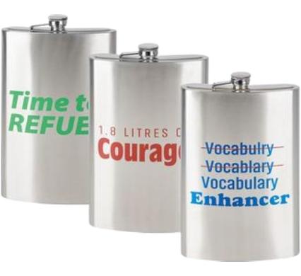 Homeware Stainless Steel Flasks with Quotes - 1.8 L