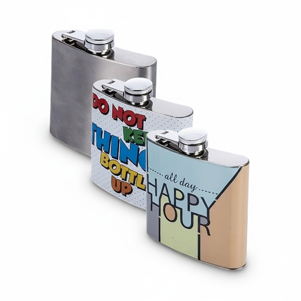 Hip Flask with Assorted Designs (175 ml)