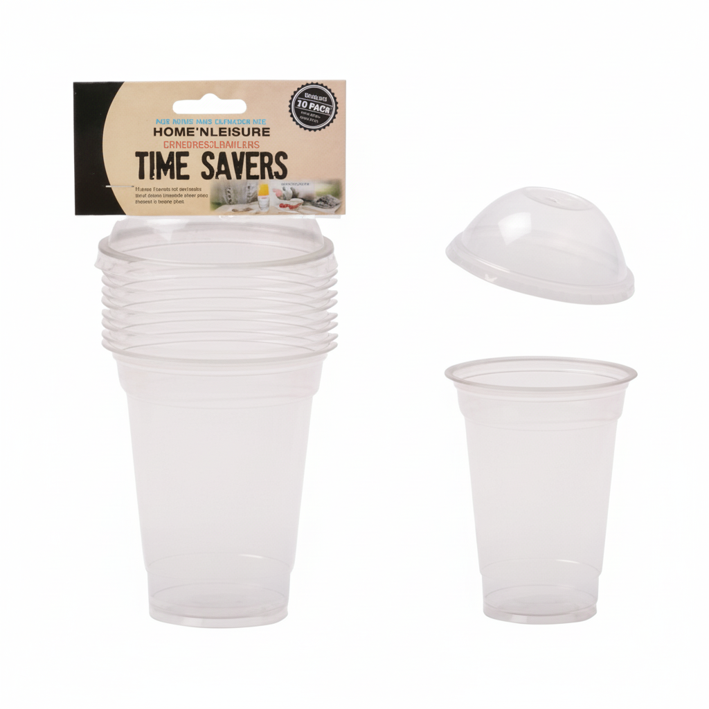 Disposable Plastic Dome Shaped Cups (300 ml), 10 Pieces Per Pack