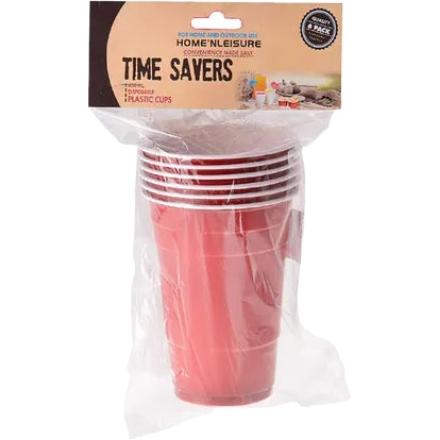 Picnic Cups Plastic - 6 Piece Set - Disposable - 450 ml