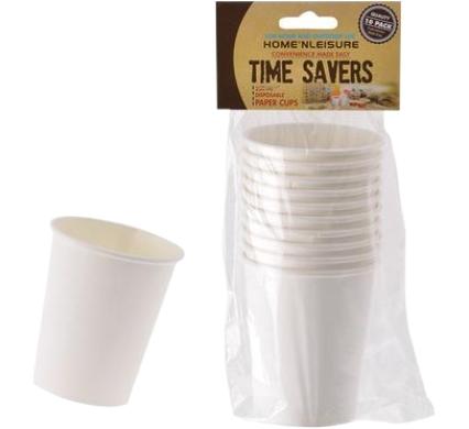 Picnic Paper Cups - Pack of 10 - 250 ml - White
