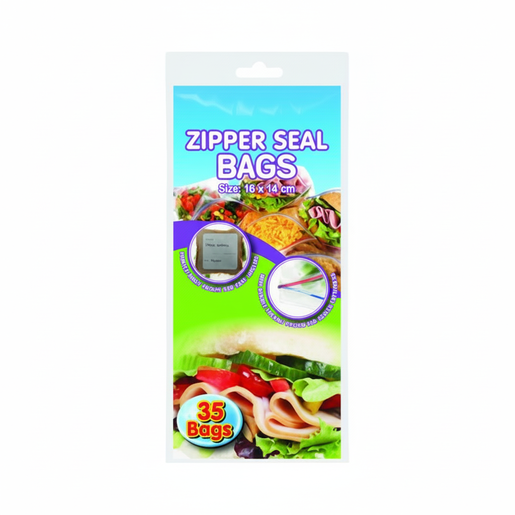 Disposable Zipper Seal Bag - 35 Pieces - 16 x 14 cm