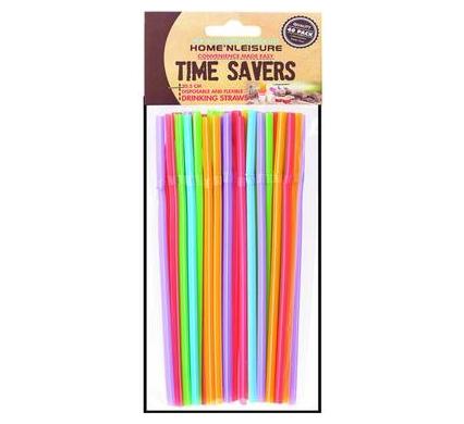Flexible Drinking Straws - 40 Straws per Pack - 21 cm