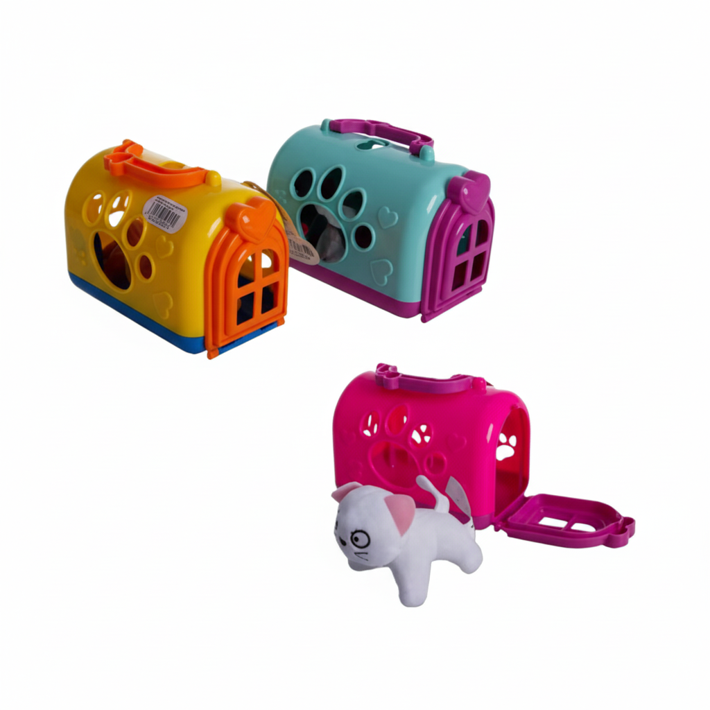 Mini Plush Pet in Carrier - Small Size