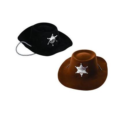 Plastic Cowboy Hat with Sheriff Badge