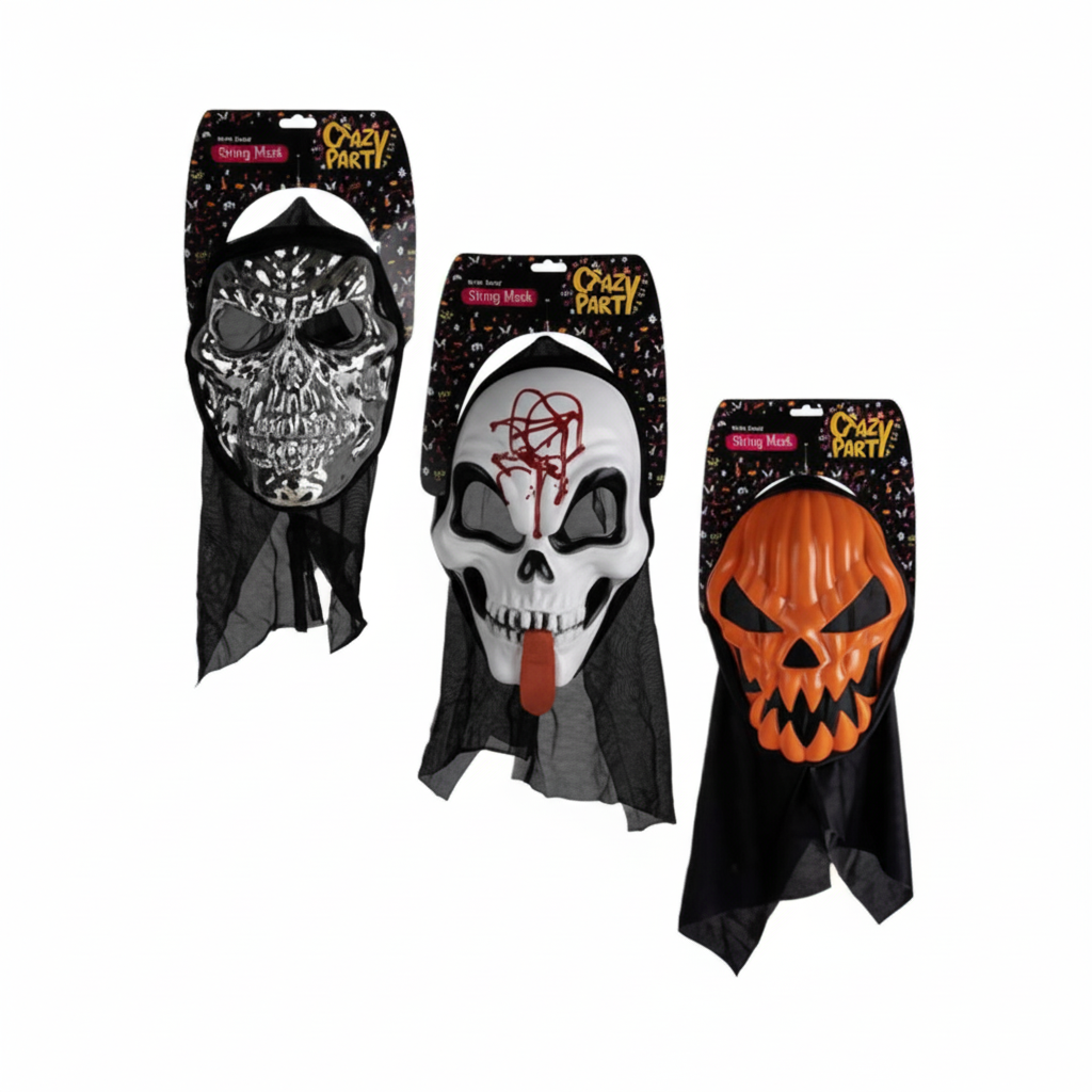 Scary Pumpkin Mask for Halloween Dress Up Costume Accessory - Assorted Designs