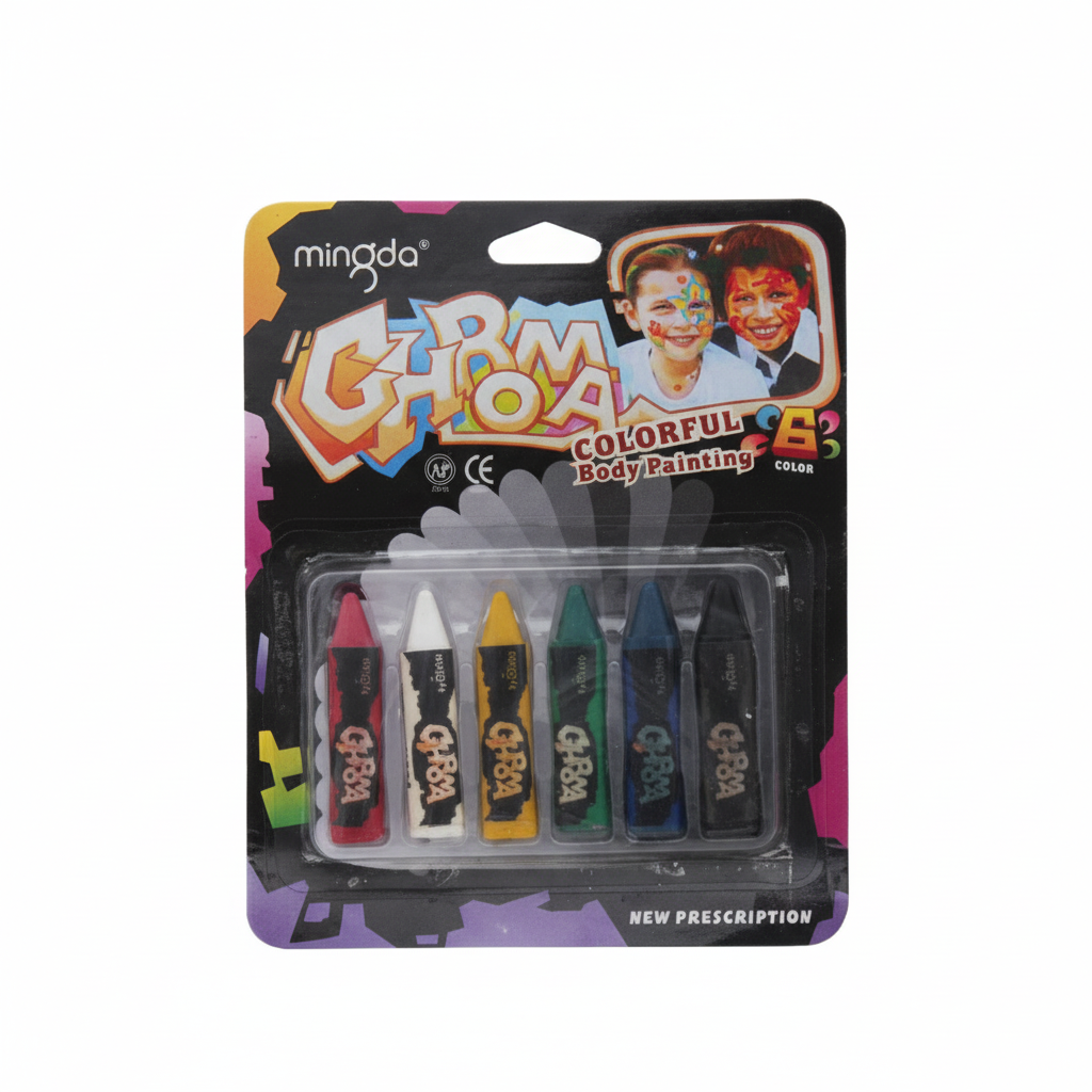 Crayon Style Face Painting Set with 6 Colours