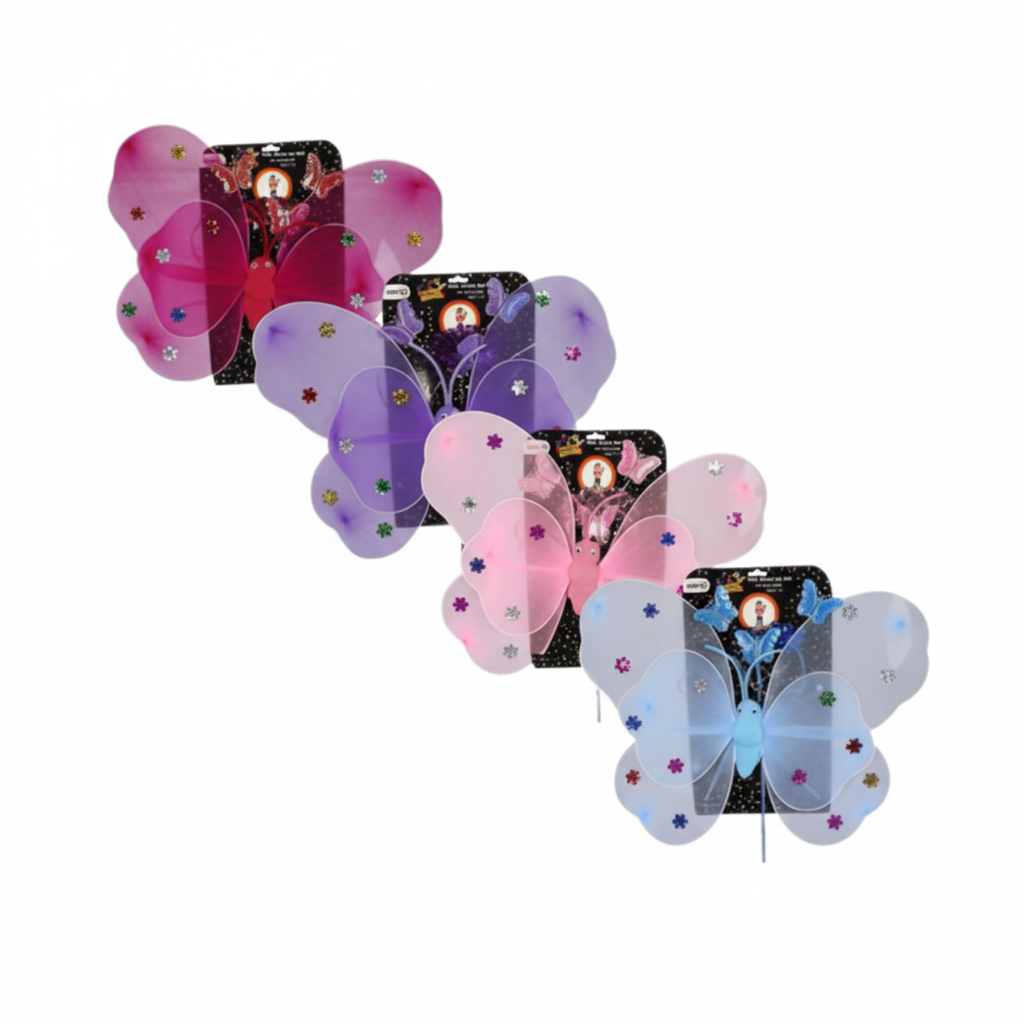 Light Up Dress Up Wings, Headband, and Wand in Various Colours