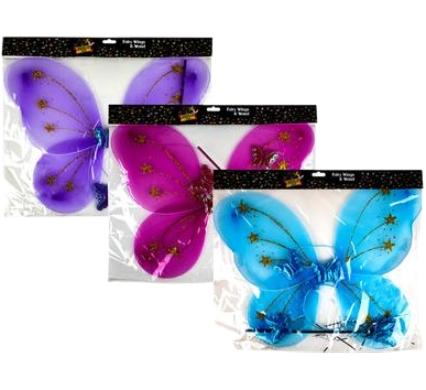 Princess Secret Fairy Wings and Wand - Assorted Colours