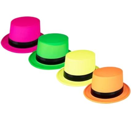 Plastic Dress Up Neon Top Hat