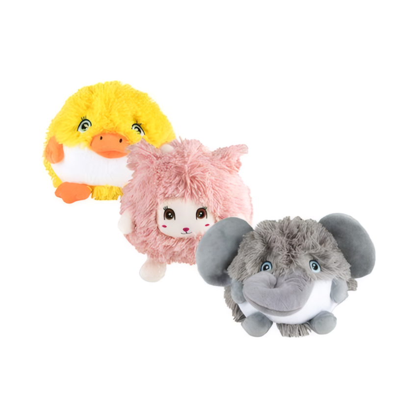 Fluffy Plush Animal Toy Ball (20 x 20 cm) in Various Colours