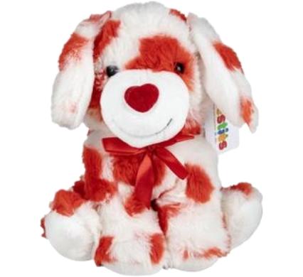 Plush Love Dog with Heart Pattern - 20 cm