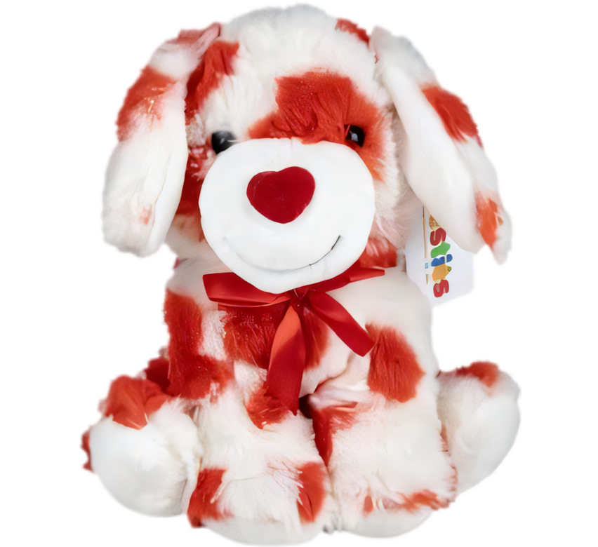 Plush Love Dog with Heart Pattern (20 cm)