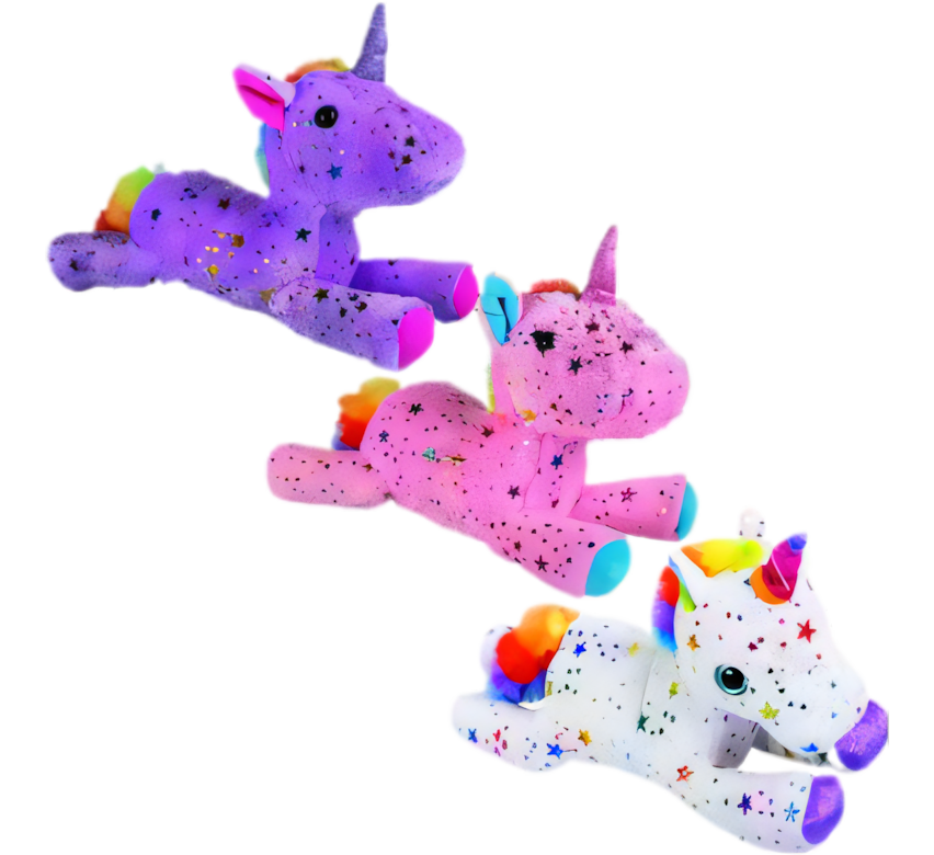 Plush Unicorn with Metallic Stars in Various Colours (30 cm)