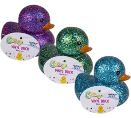 Baby Vinyl Themed Duck - 7 cm - Glitter