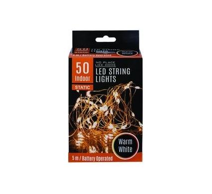 Light Fairy LED String - 50 Warm White Lights - 5 m - Battery Operated