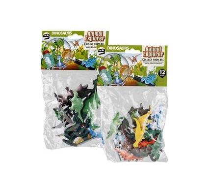 Animals Dinosaur Rubber Figures - 12 Pieces - 6-8 cm