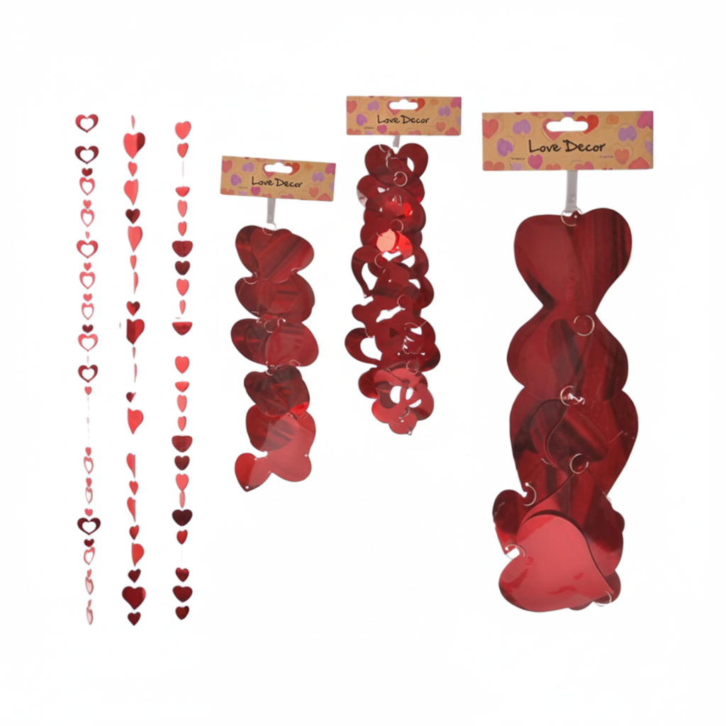 Hanging Heart Decoration with Assorted Designs (1.8 metres)