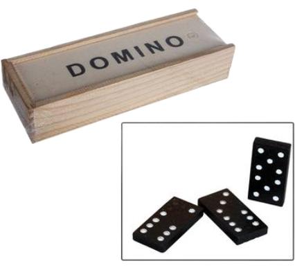 Wooden Dominoes Set in Wooden Box - 15 x 5 x 3 cm