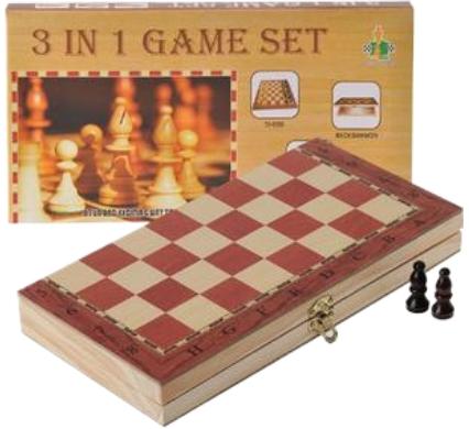 3 in 1 Game Set - Chess - Checkers - Backgammon